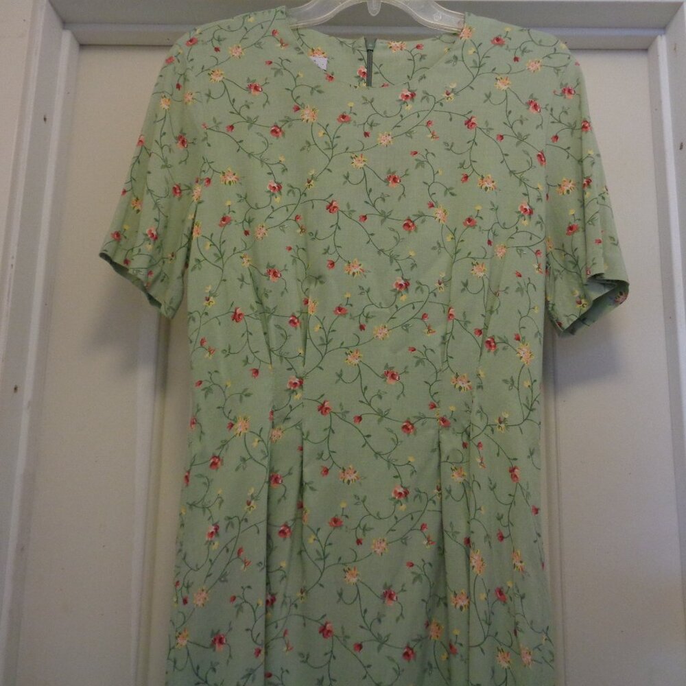 90s SWEET COUNTRY GIRL Flowers in Field Mint Green Maxi Dress 6